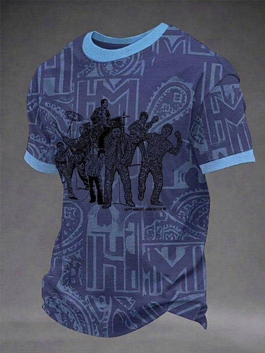 Men's Lemon Roses Music Lover Printed short sleeve t-shirt