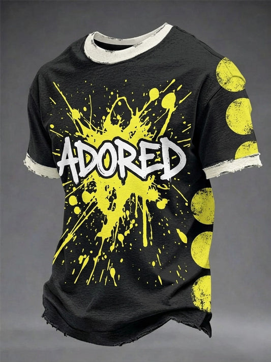 Men's Lemon Roses Music Lover Printed short sleeve t-shirt