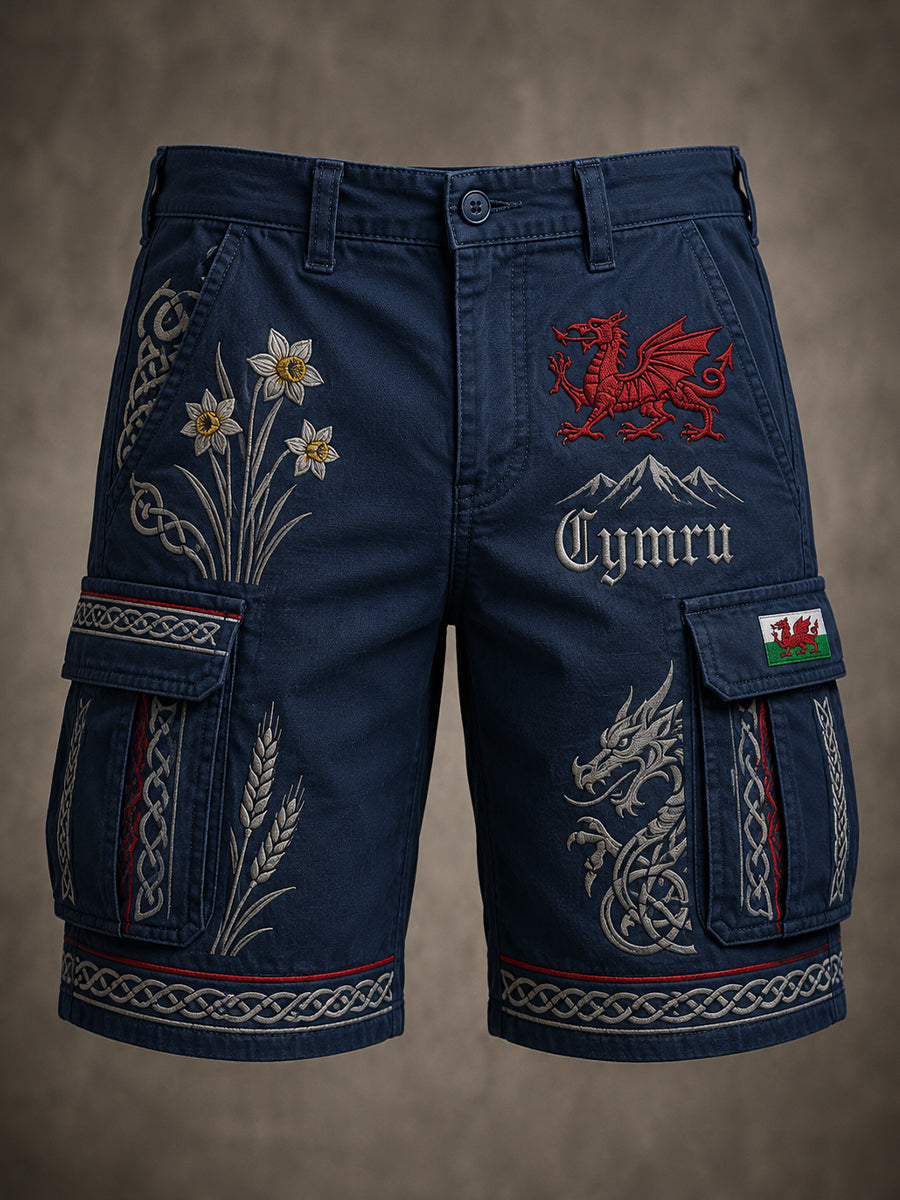 Men's Welsh Cultural Element Art Print Shorts
