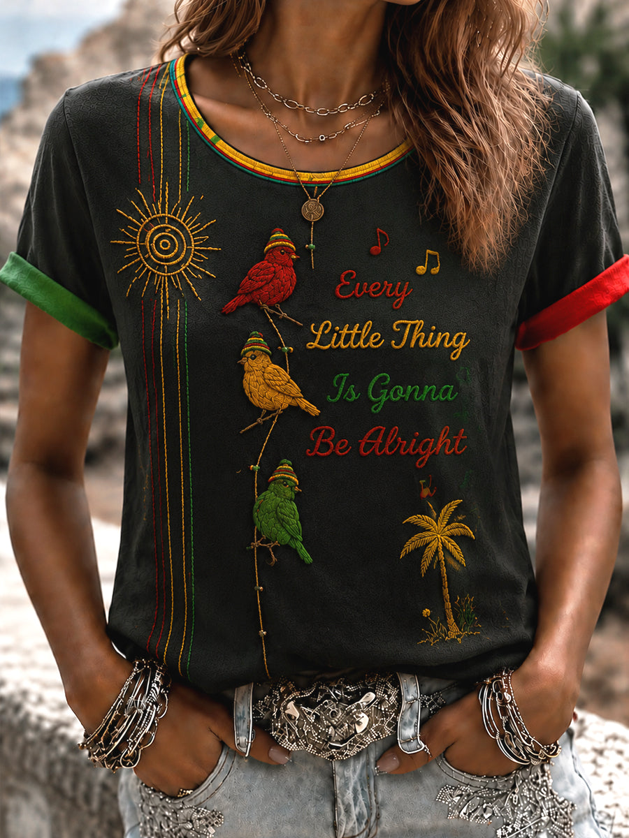 Women's Vintage Reggae Classic Casual T-Shirt