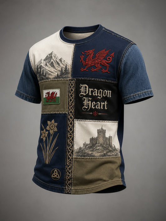 Men's Welsh Cultural Element Art Print T-Shirt