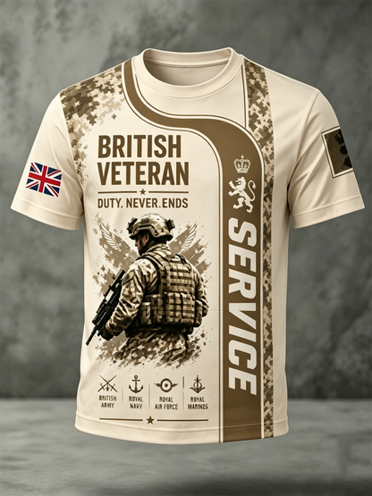 Men's British Veteran Print short sleeves t-shirt