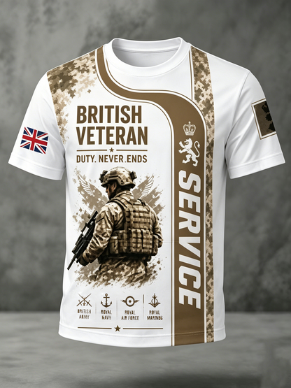 Men's British Veteran Print short sleeves t-shirt