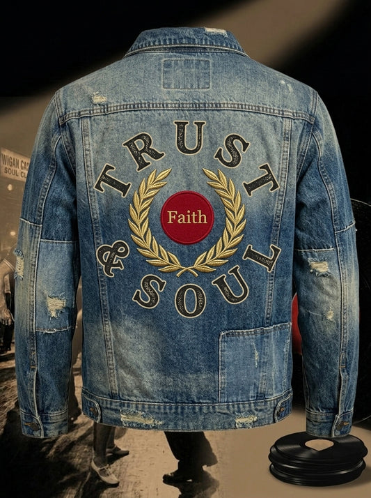 Men's Retro Northern Soul Print  Long-Sleeve Jackets