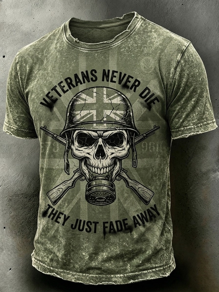 Men's British veteran print short sleeve t-shirt