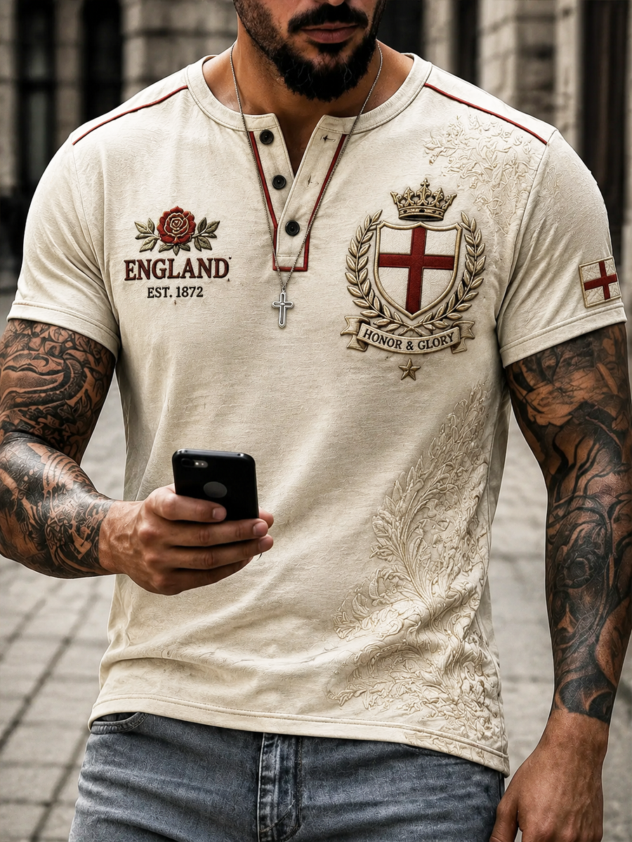 Men's England Printed short sleeve T-shirt