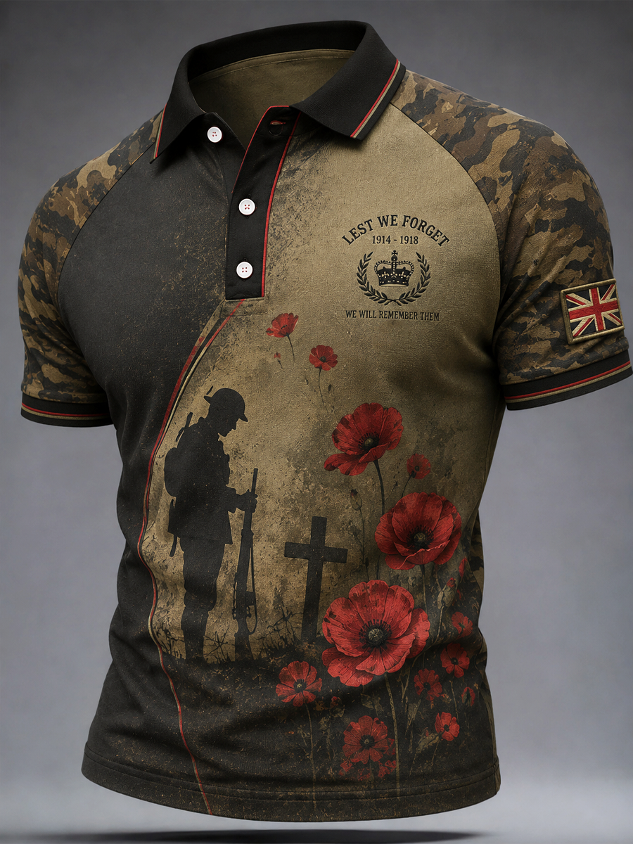Men's British Veteran Print polo shirt