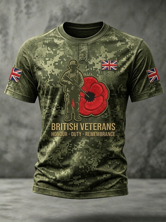 Men's British Veteran Print short sleeves t-shirt
