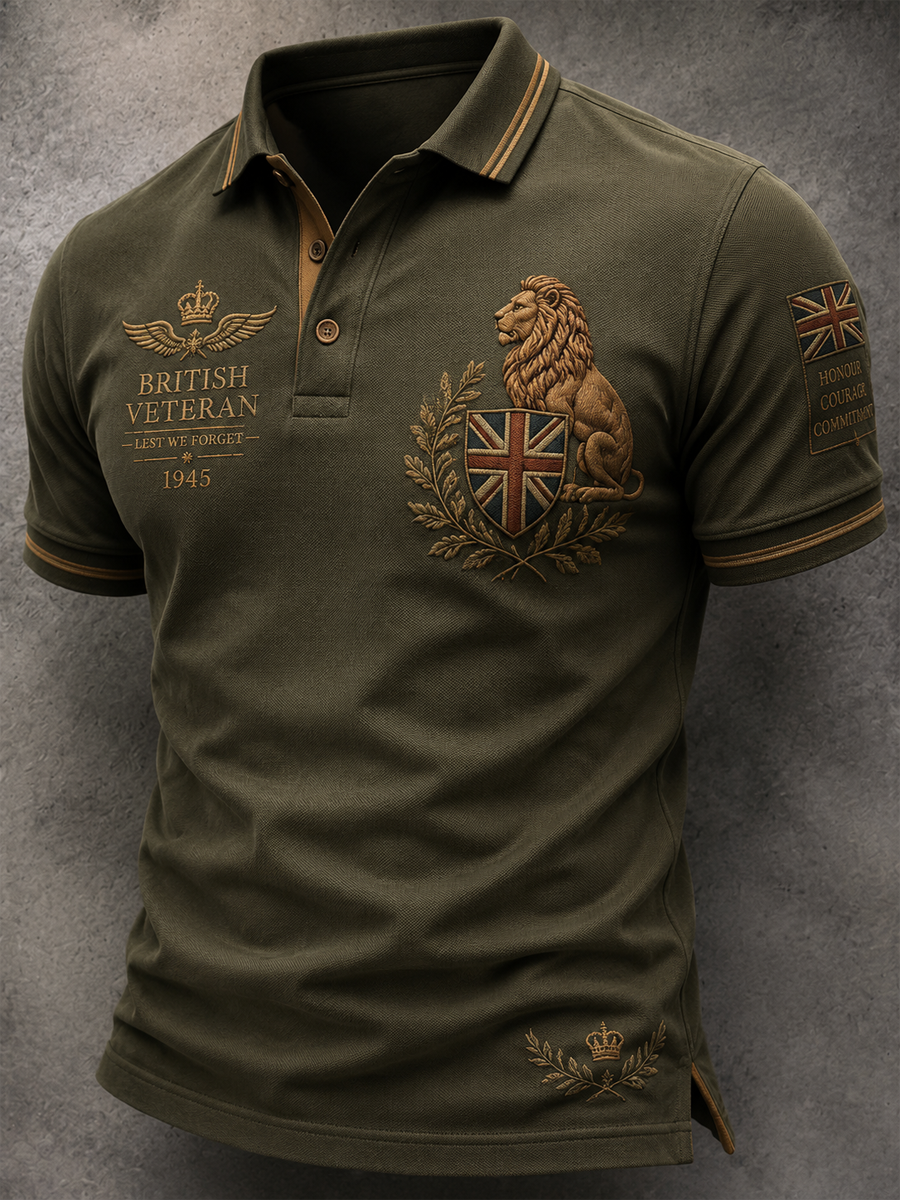 Men's British Veteran Print polo shirt