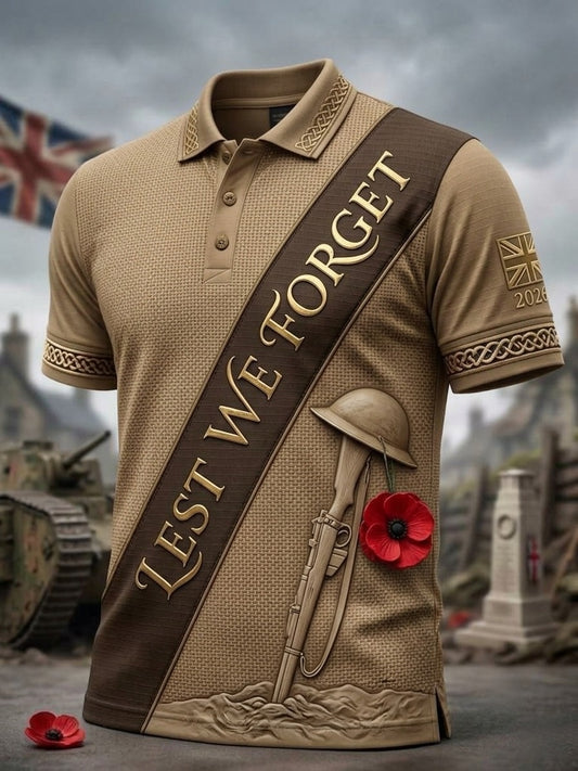 Men's Veteran Memorial Graphic Print Short-Sleeve Polo Shirt