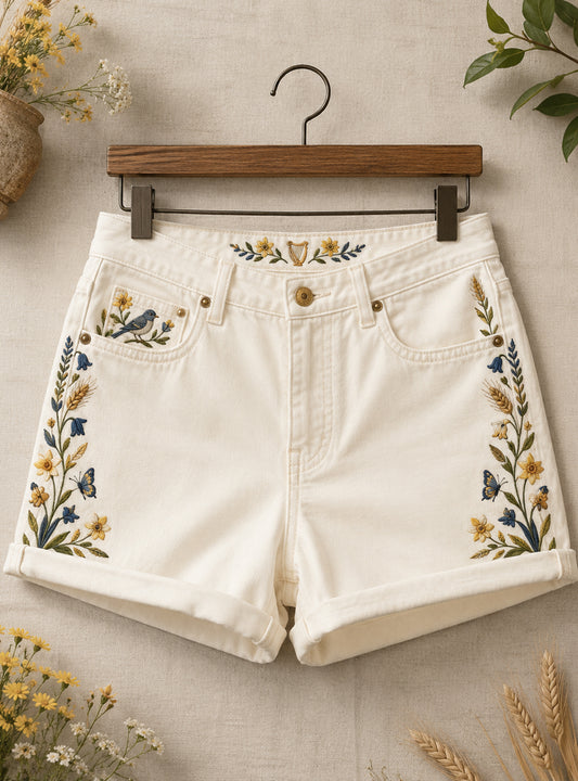 Women's Wales Cultural Commemorative Art Print Shorts