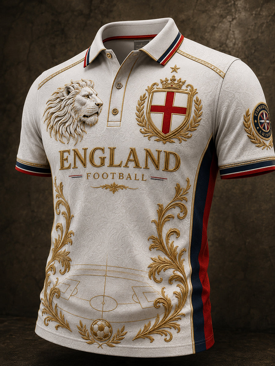 Retro England Fan Art Print Casual Polo Shirt