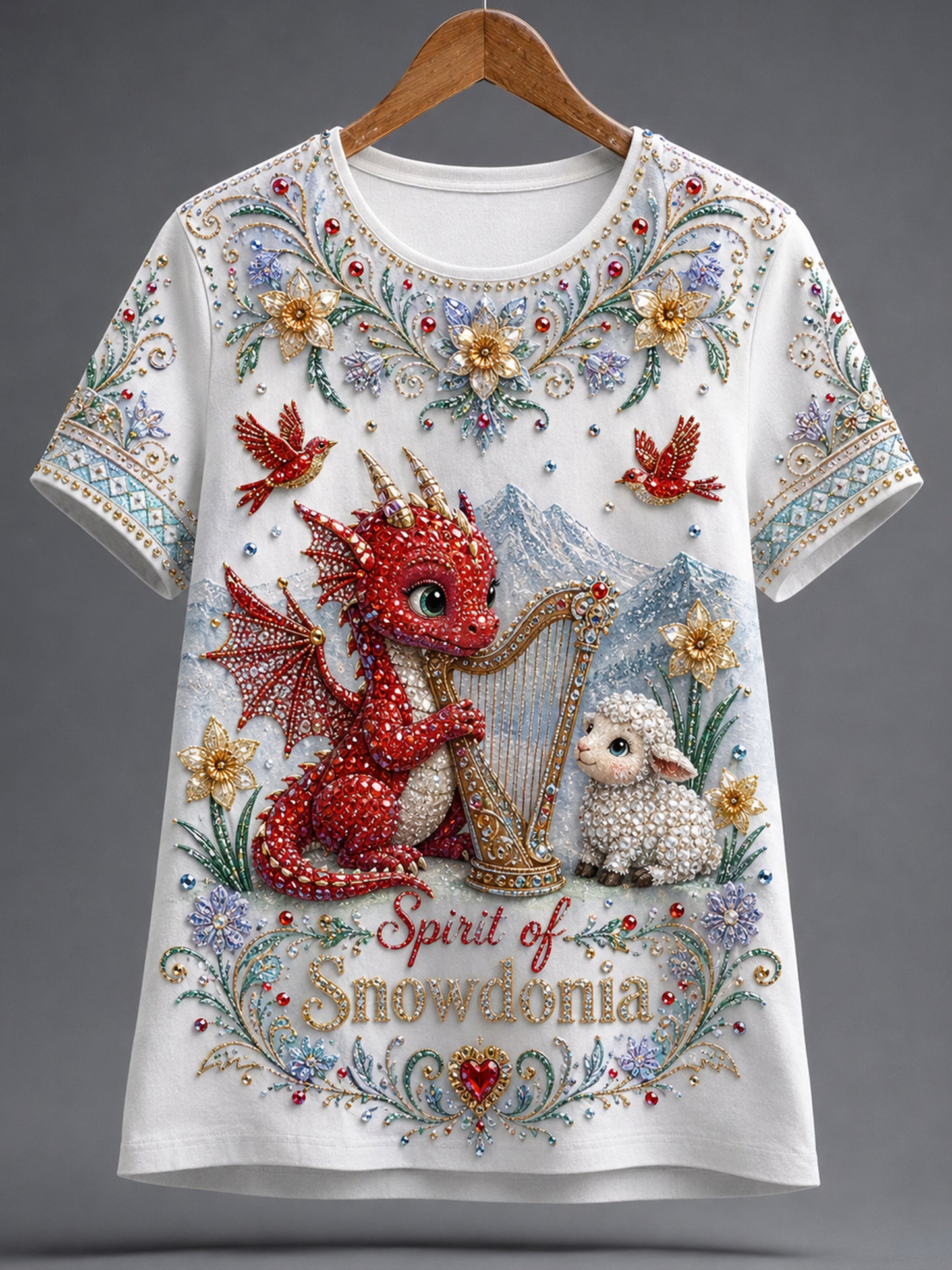 Women's Welsh Cultural Element Art Print T-Shirt
