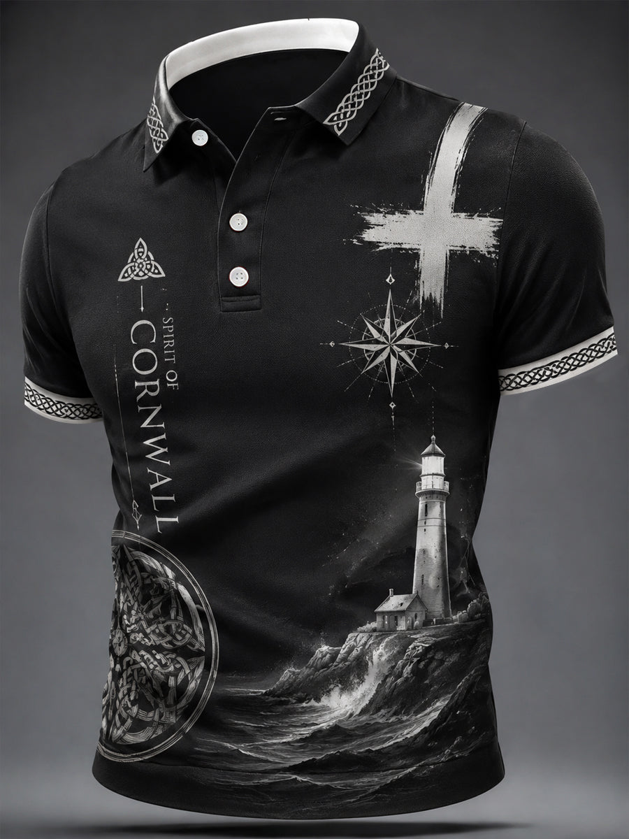 Men's Cornish Celtic-style Print Casual Top
