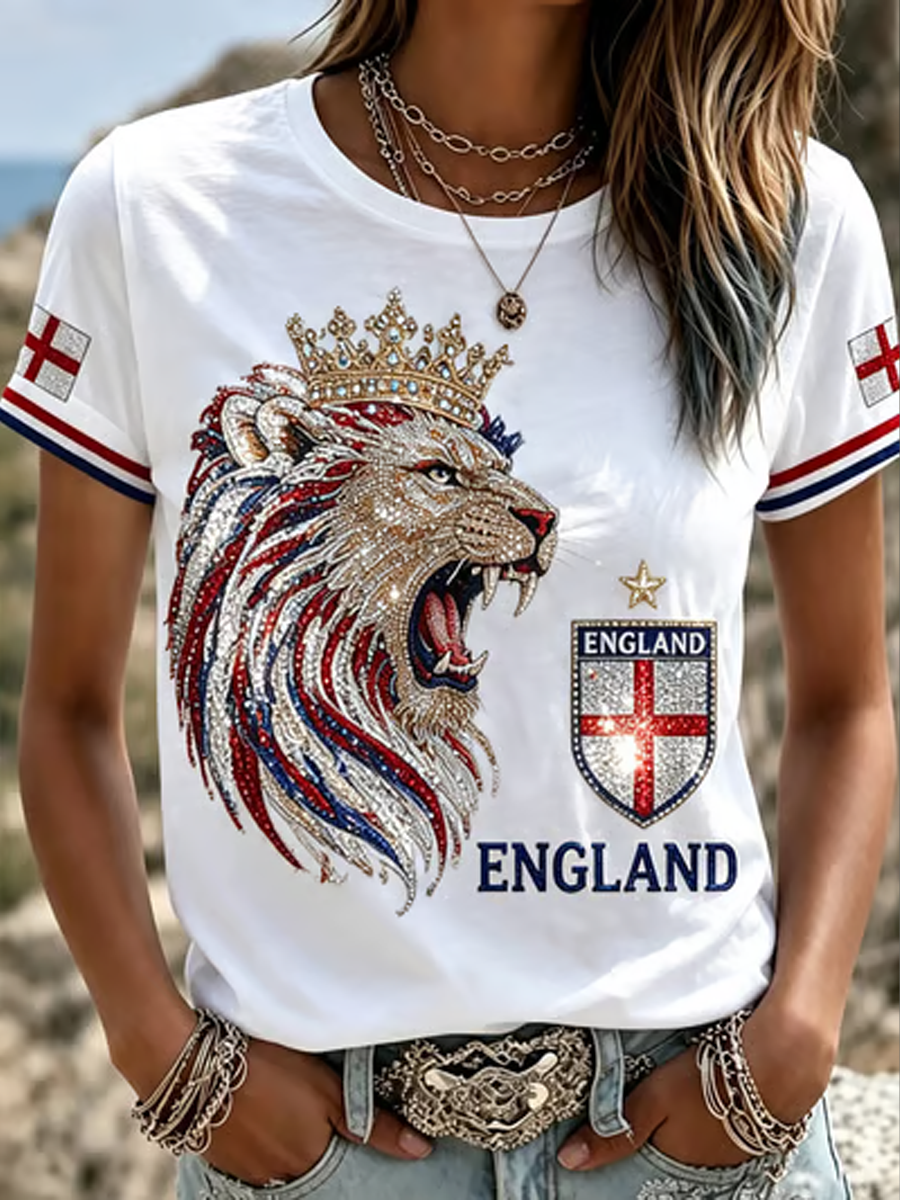 Women's England Printed short-sleeved T-shirt