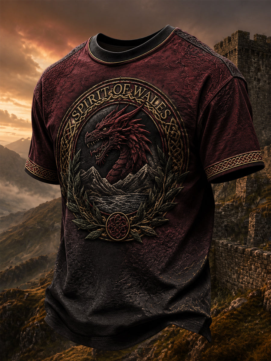 Men's Welsh Dragon Printed T-shirt