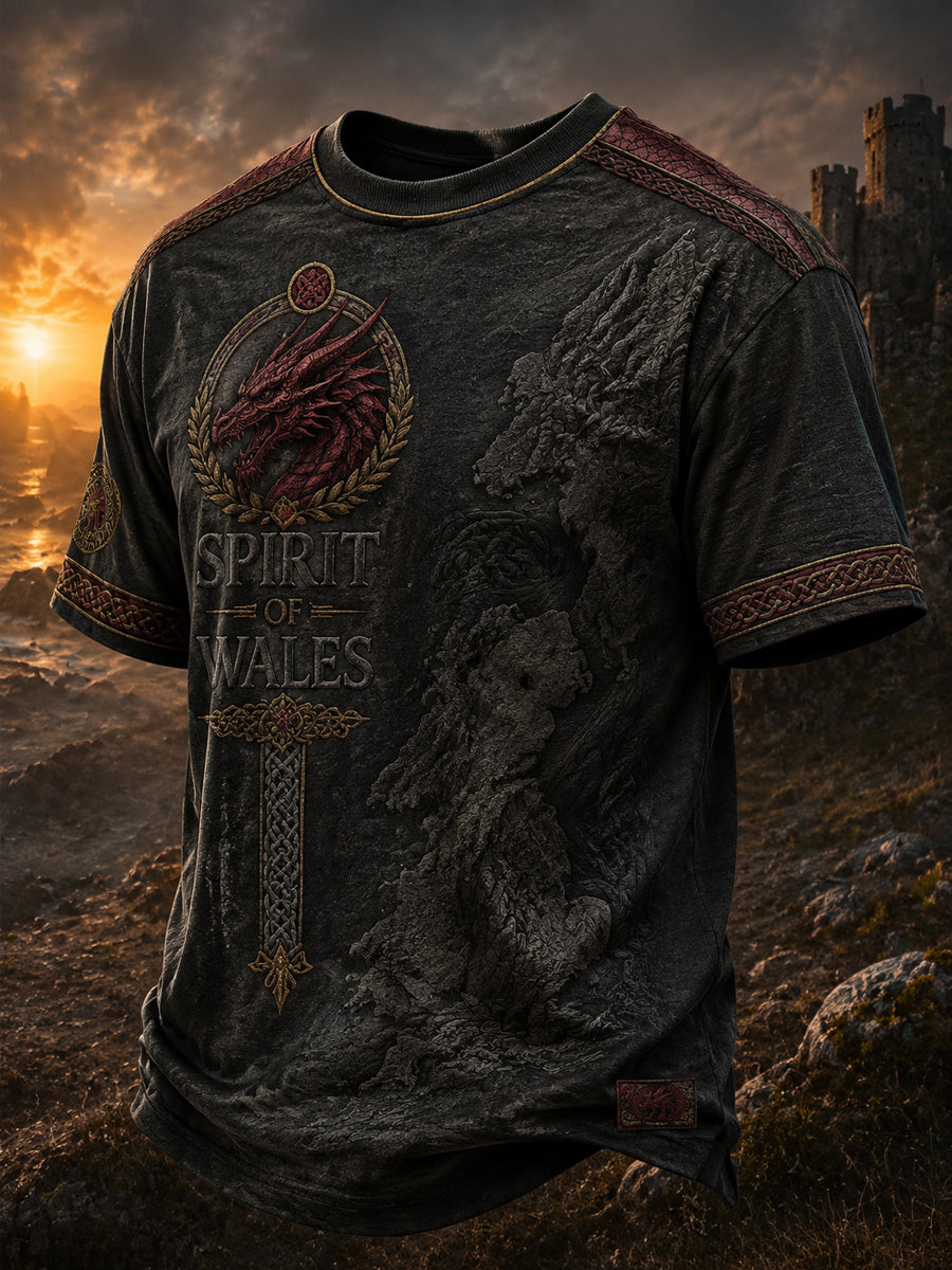 Men's Welsh Dragon Printed T-shirt