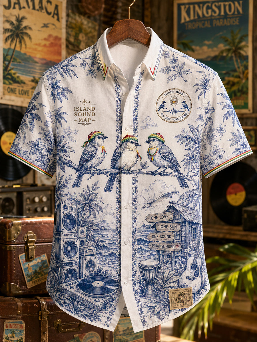 Men's Reggae  Casual Shirt Short Sleeve