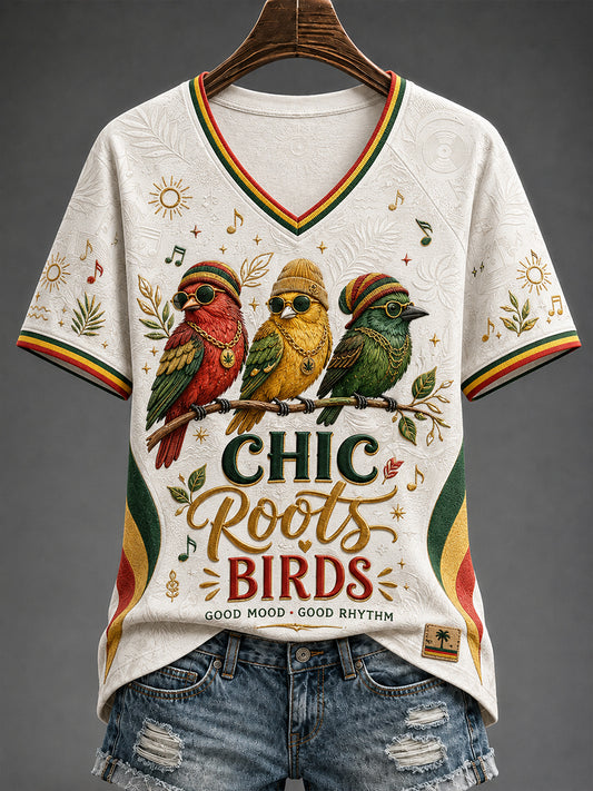 Women's Reggae  V-Neck T-Shirt