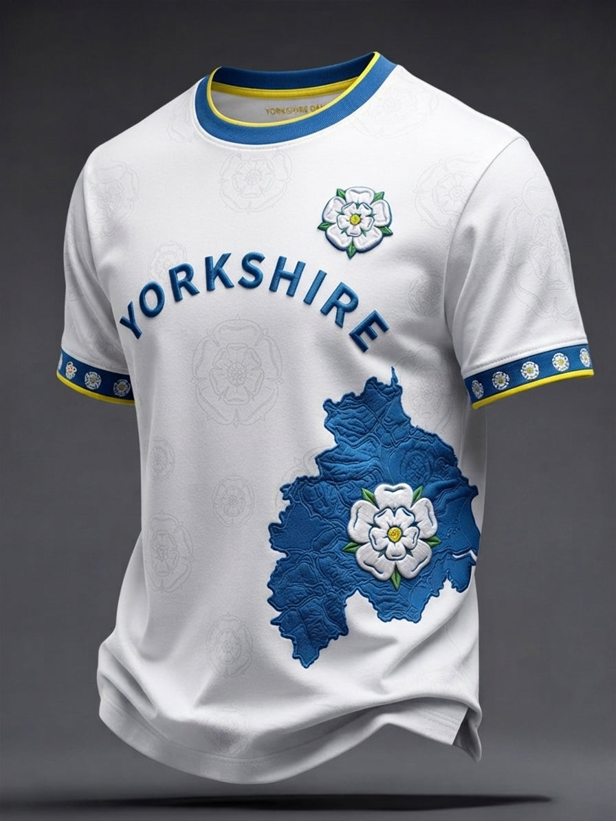 Men's Vintage Yorkshire White Rose Short-Sleeve T-Shirt