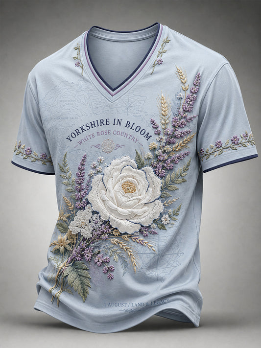 Men's Yorkshire England V-neck T-shirt