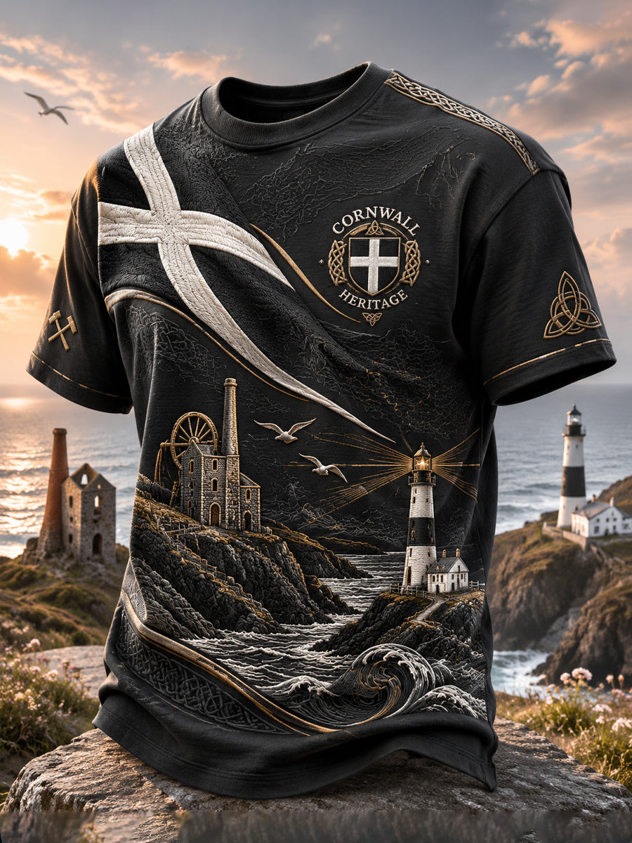 Men's Cornish Celtic-style Printed T-shirt