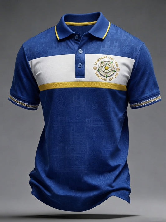 Men's Vintage Yorkshire White Rose Polo Shirt