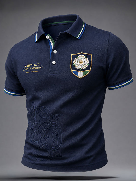 Men's Yorkshire Day White Roses Art Printed Casual Tops