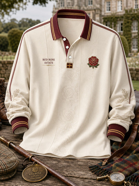 Men's Lancaster Red Roses Art Printed Casual Tops