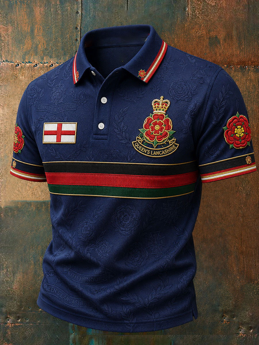 Men's Lancaster Red Roses Art Printed Casual Tops