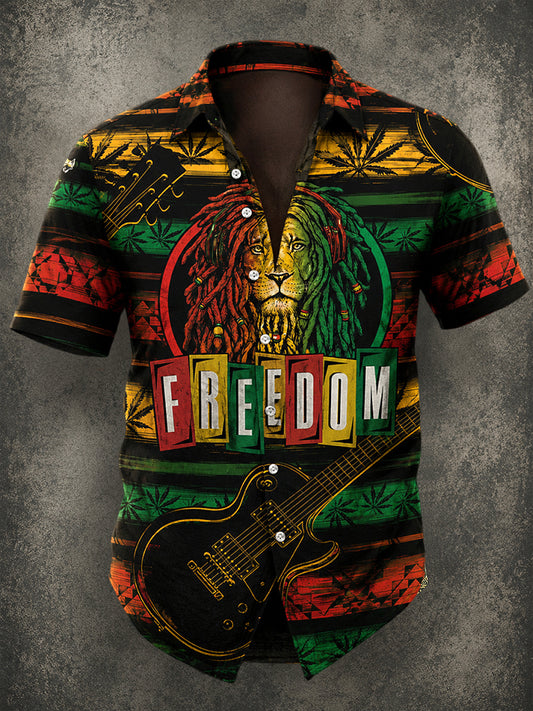 Retro Reggae Legend Lion Casual Shirt