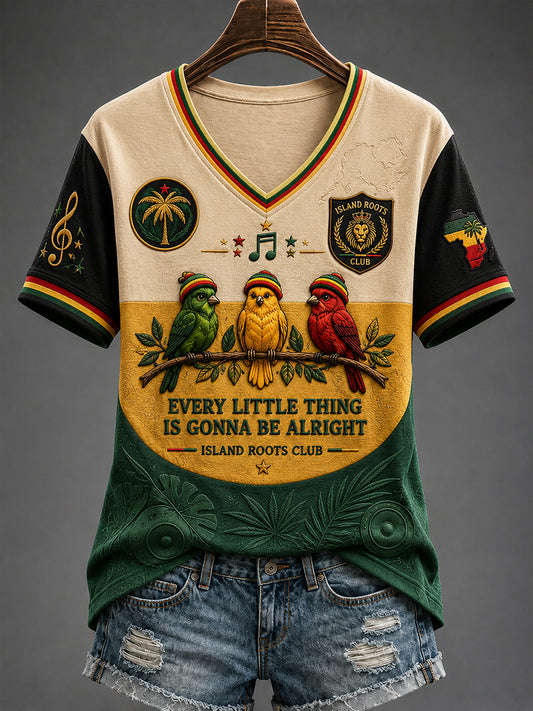 Women's Reggae V-Neck T-Shirt