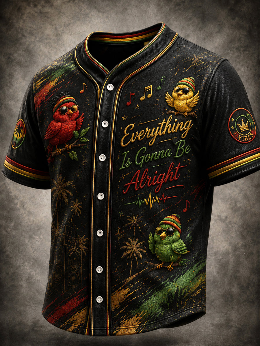 Retro Reggae “Three Little Birds” Casual Shirt