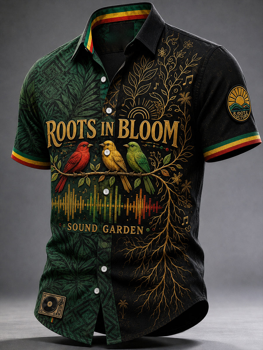 Men's Reggae  Casual Shirt Short Sleeve