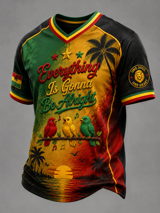 Retro Reggae Print Casual T-Shirt