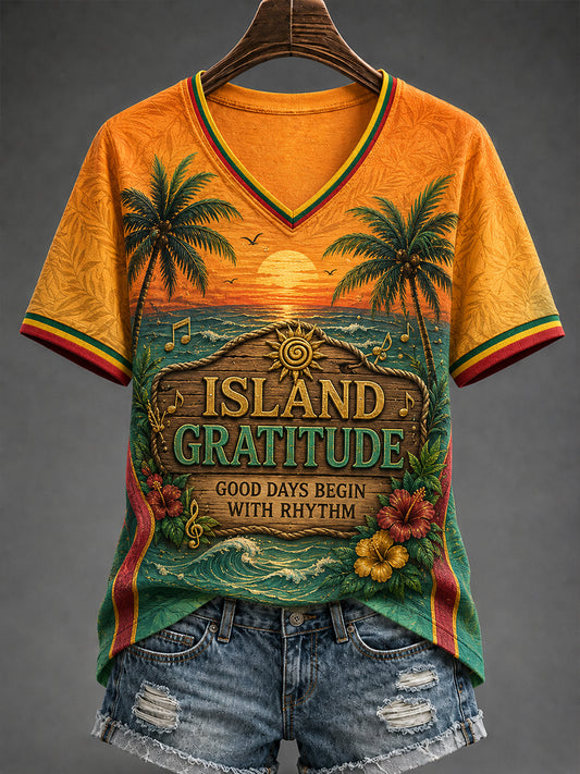 Women's Reggae V-Neck T-Shirt