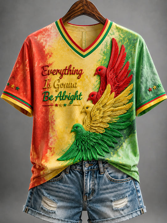 Retro Reggae Gradient Casual T-Shirt