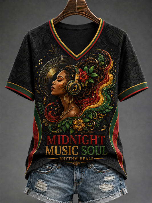 Women's Reggae V-Neck T-Shirt