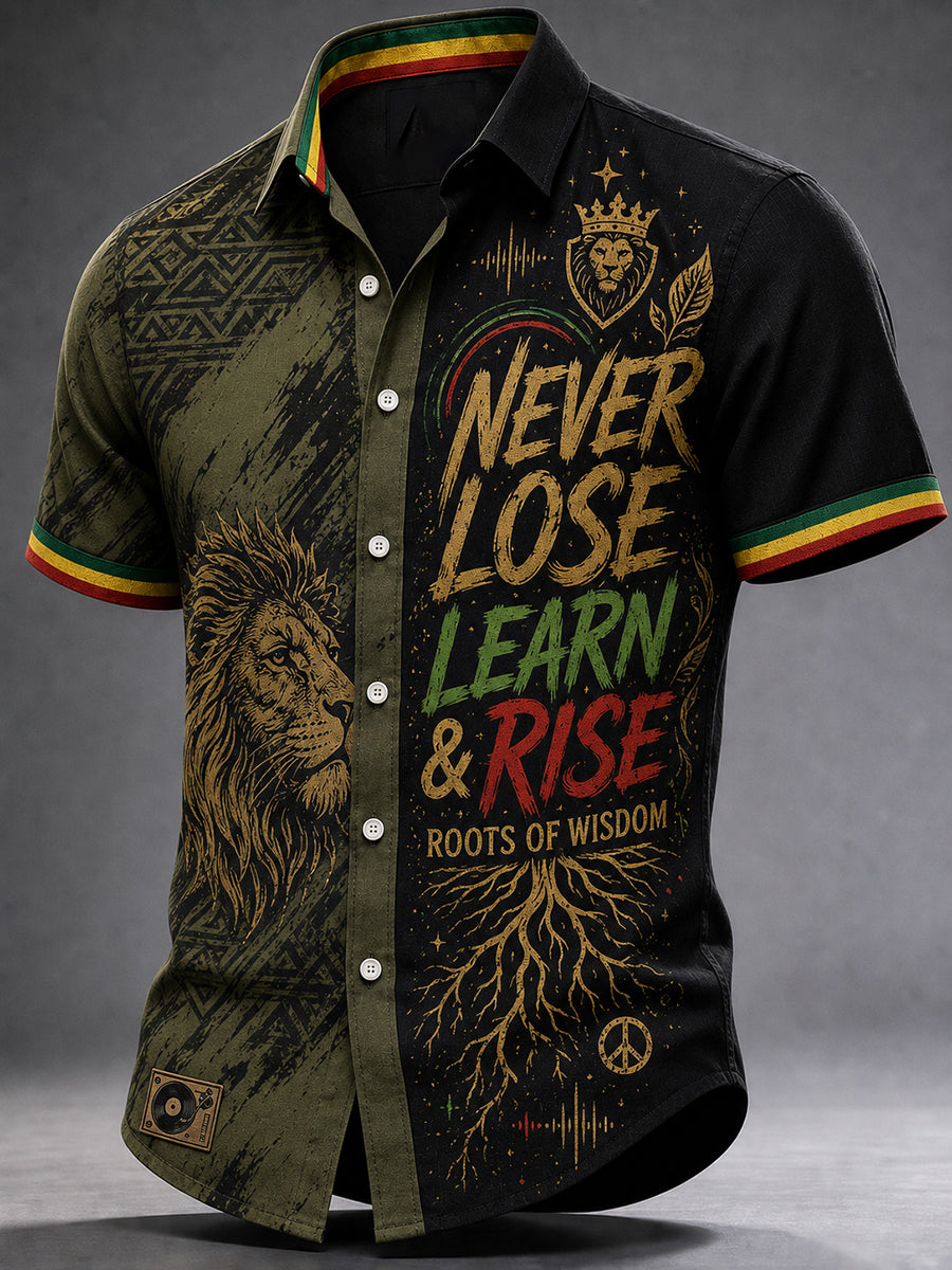 Men's Reggae Casual Shirt Short Sleeve
