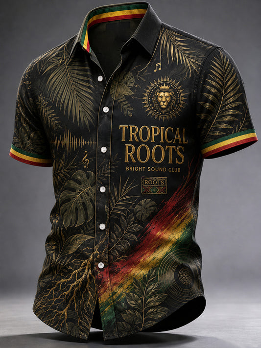 Men's Reggae  Casual Shirt Short Sleeve