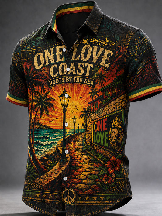 Men's Reggae Casual Shirt Short Sleeve