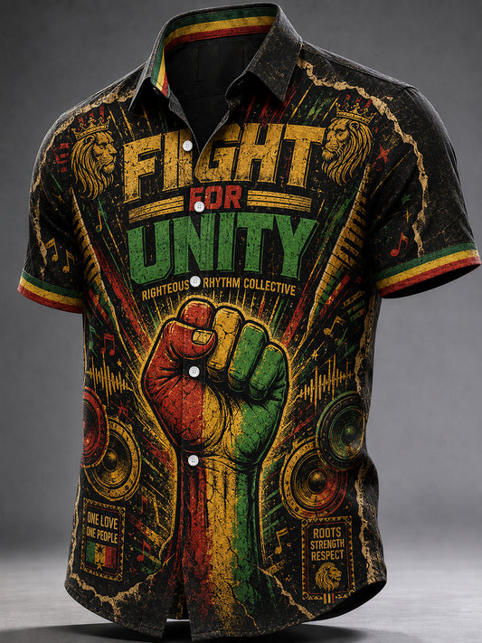 Men's Reggae Casual Shirt Short Sleeve