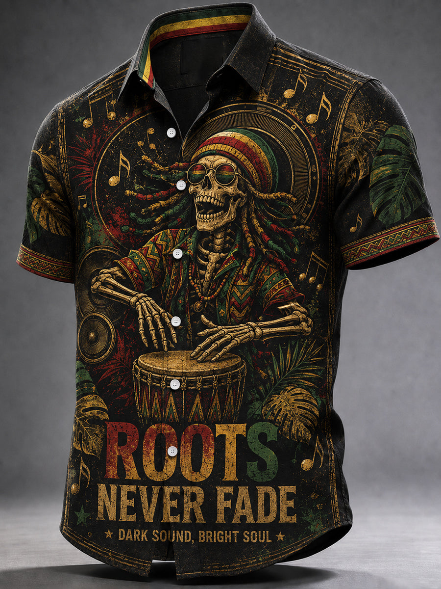 Men's Reggae Casual Shirt Short Sleeve