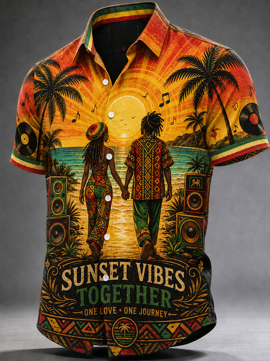 Men's Reggae Casual Shirt Short Sleeve
