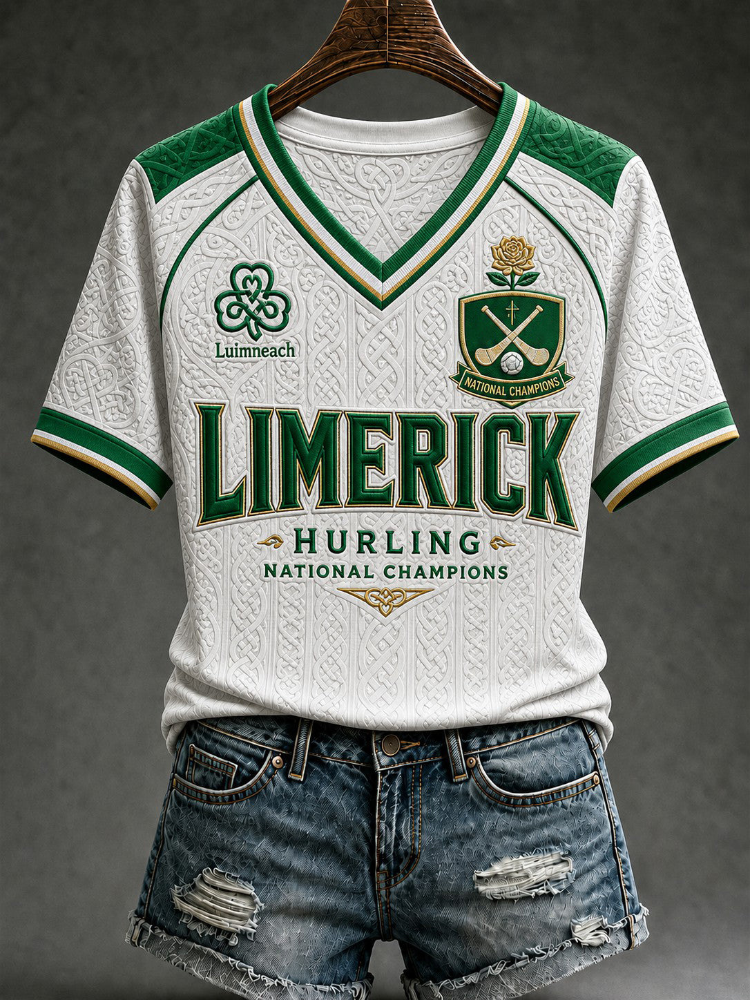 Women's Limerick Hurling Printed V-neck T-shirt