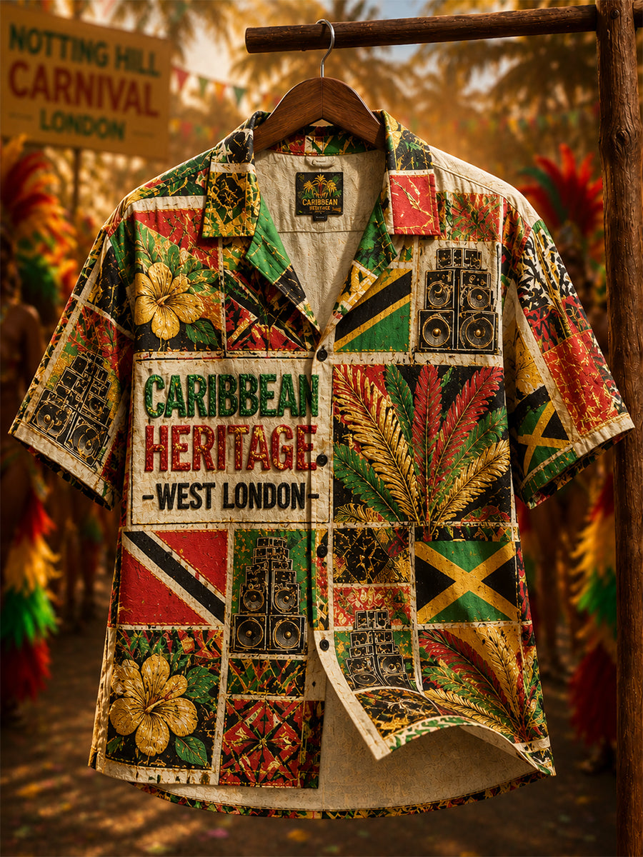 Unisex Vintage Notting Hill Caribbean Carnival Print Shirt