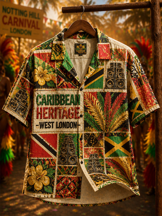 Unisex Vintage Notting Hill Caribbean Carnival Print Shirt