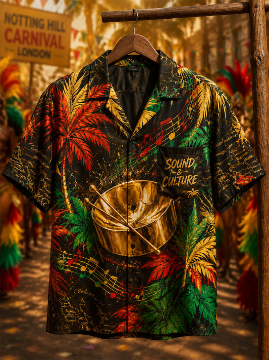 Unisex Vintage Notting Hill Caribbean Carnival Print Shirt