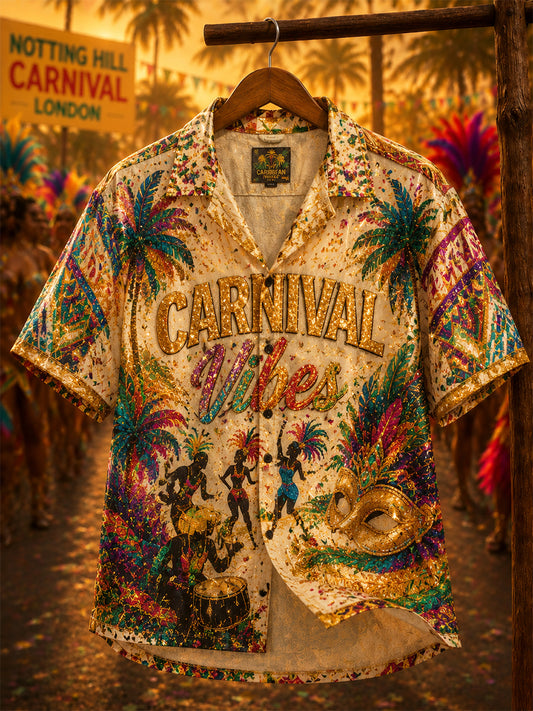 Unisex Vintage Notting Hill Caribbean Carnival Print Shirt