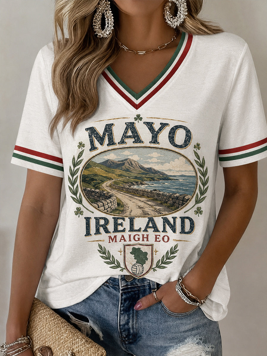 Women's County Mayo Ireland V-Neck T-Shirt